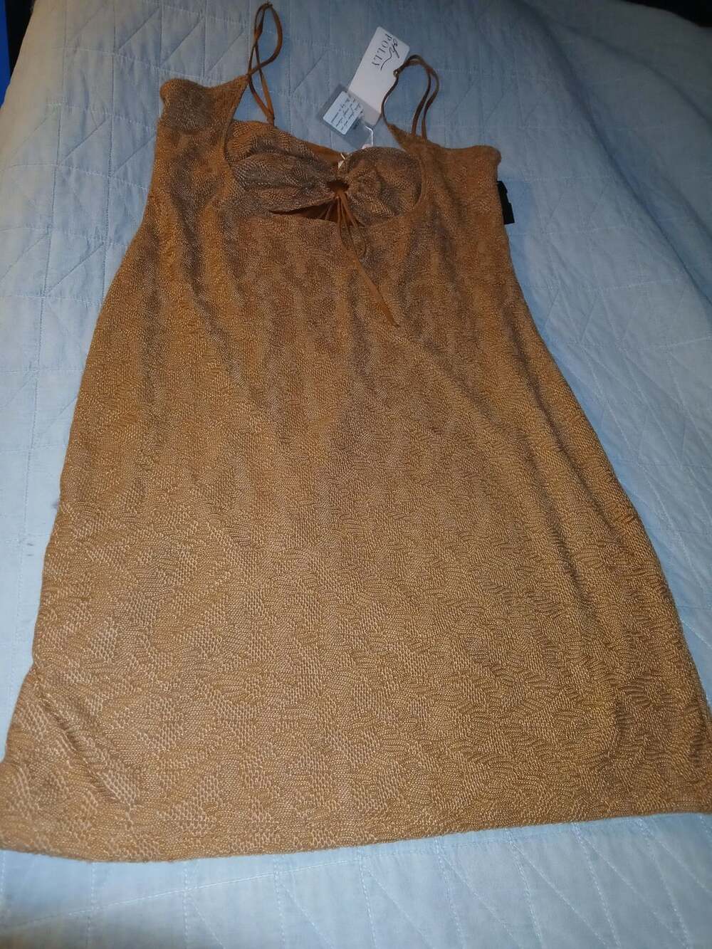 Krazy kat #Textured Mini Dress Gold Size US 14
